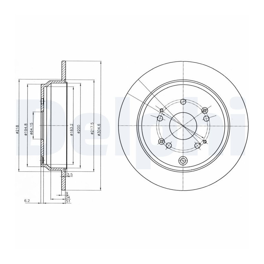 Delphi Disque De Frein Bg4064c Honda