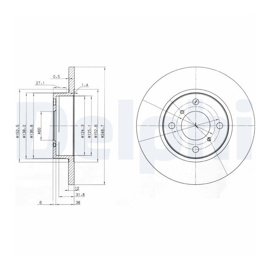 Delphi Disque De Frein Bg3769 Opel;Suzuki;Vauxhall