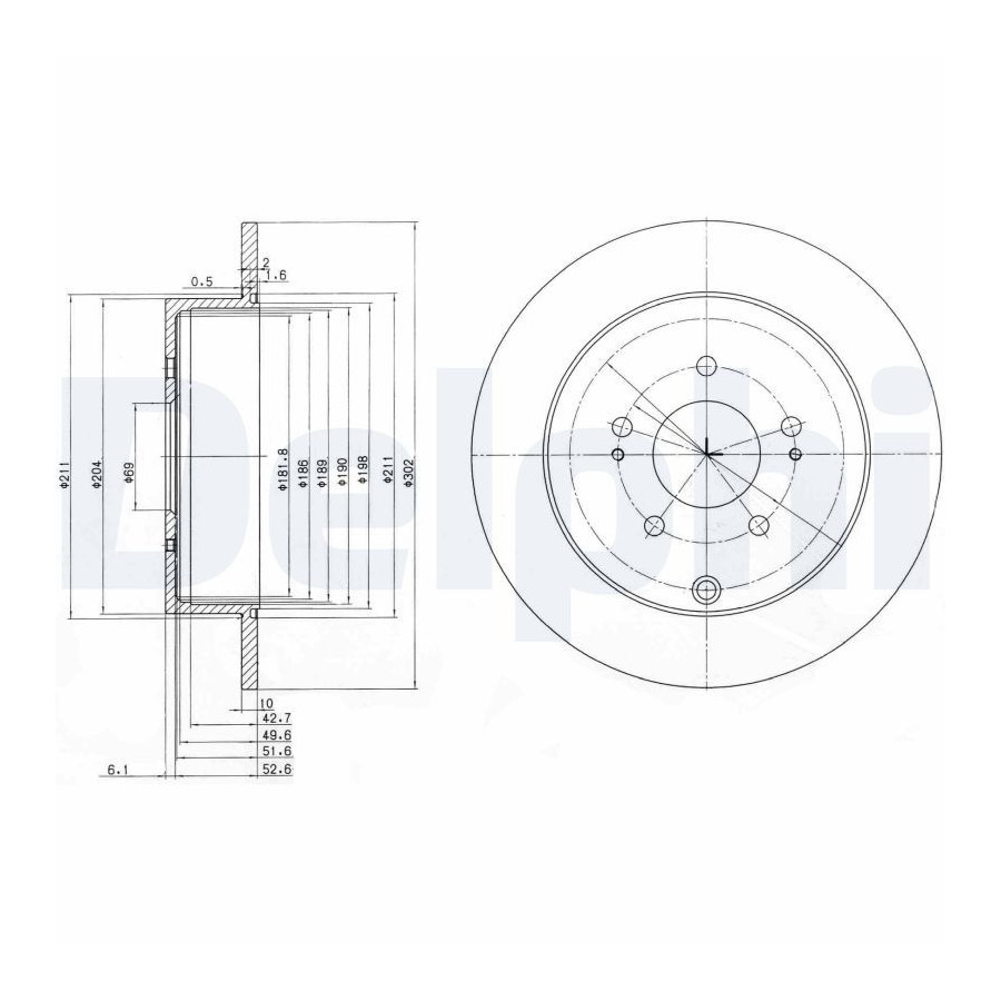 Delphi Disque De Frein Bg4035 Mitsubishi