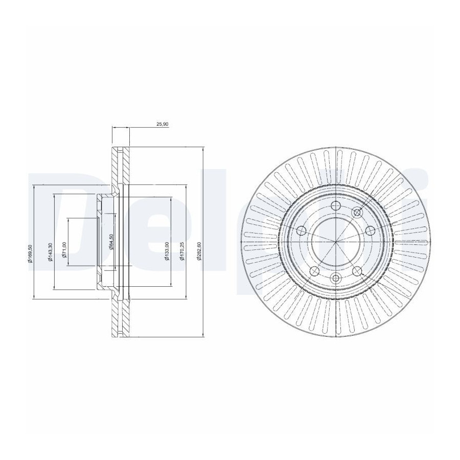 Delphi Disque De Frein Bg3835c Citroen;Opel;Peugeot