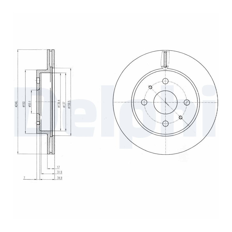 Delphi Disque De Frein Bg4128 Daihatsu;Subaru