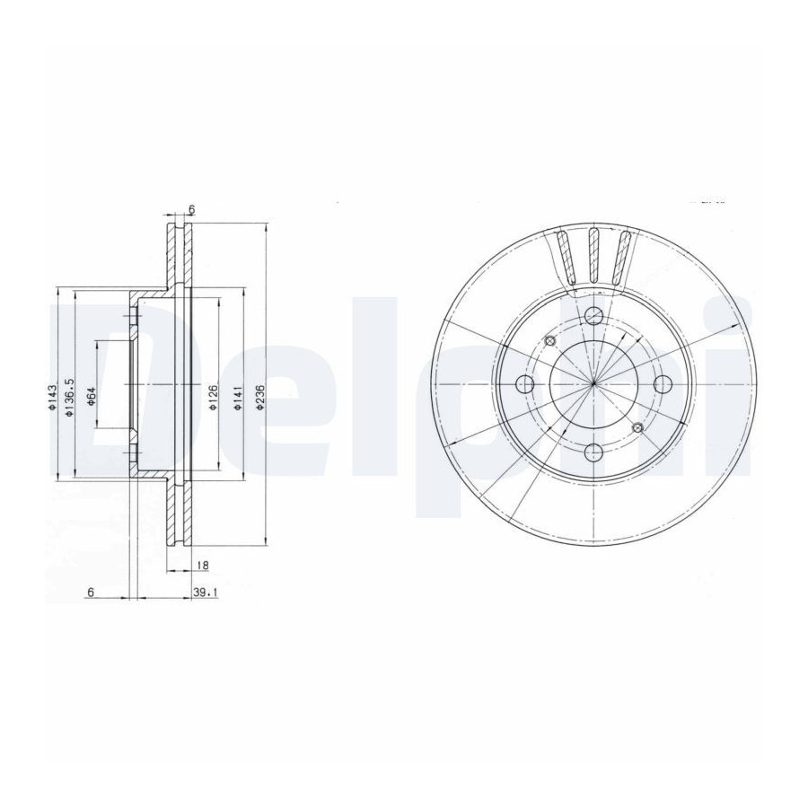 Delphi Disque De Frein Bg2810 Mitsubishi