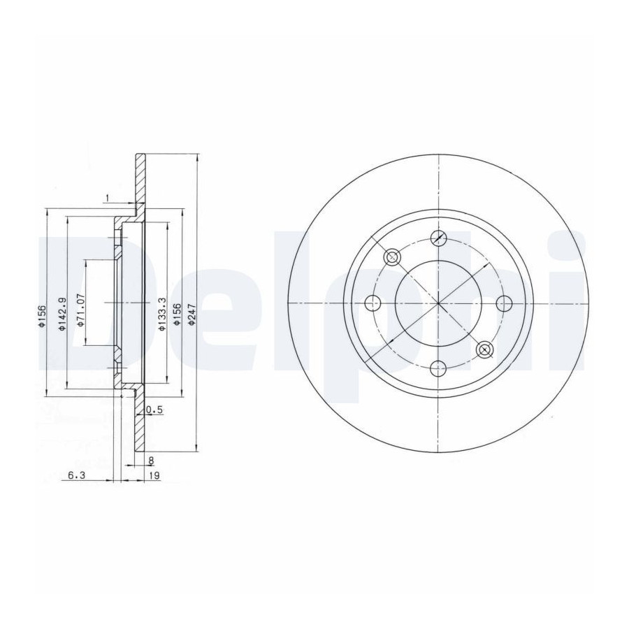 Delphi Disque De Frein Bg2800 Citroen;Peugeot
