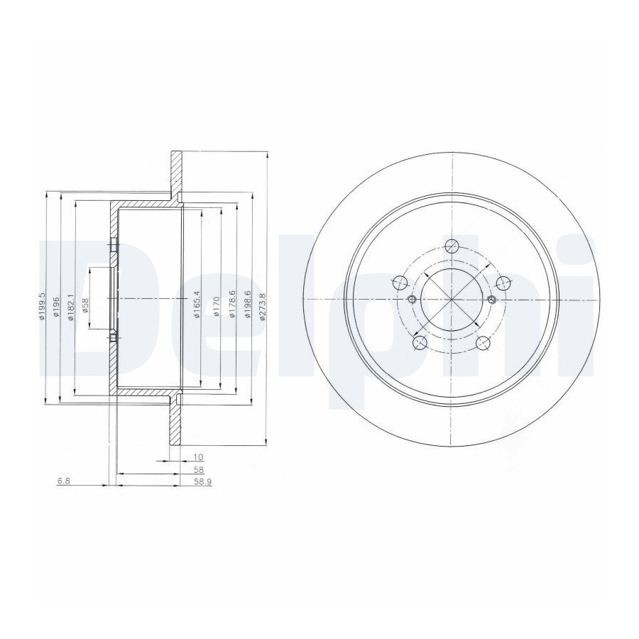Delphi Disque De Frein Bg4129 Subaru