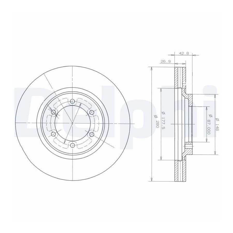 Delphi Disque De Frein Bg3936 Hyundai