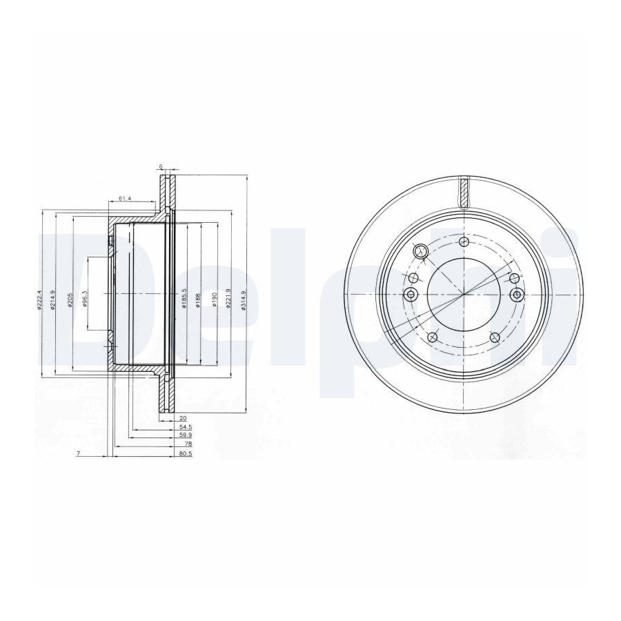 Delphi Disque De Frein Bg3859 Kia
