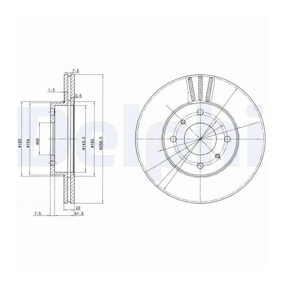 Delphi Disque De Frein Bg2567 Nissan