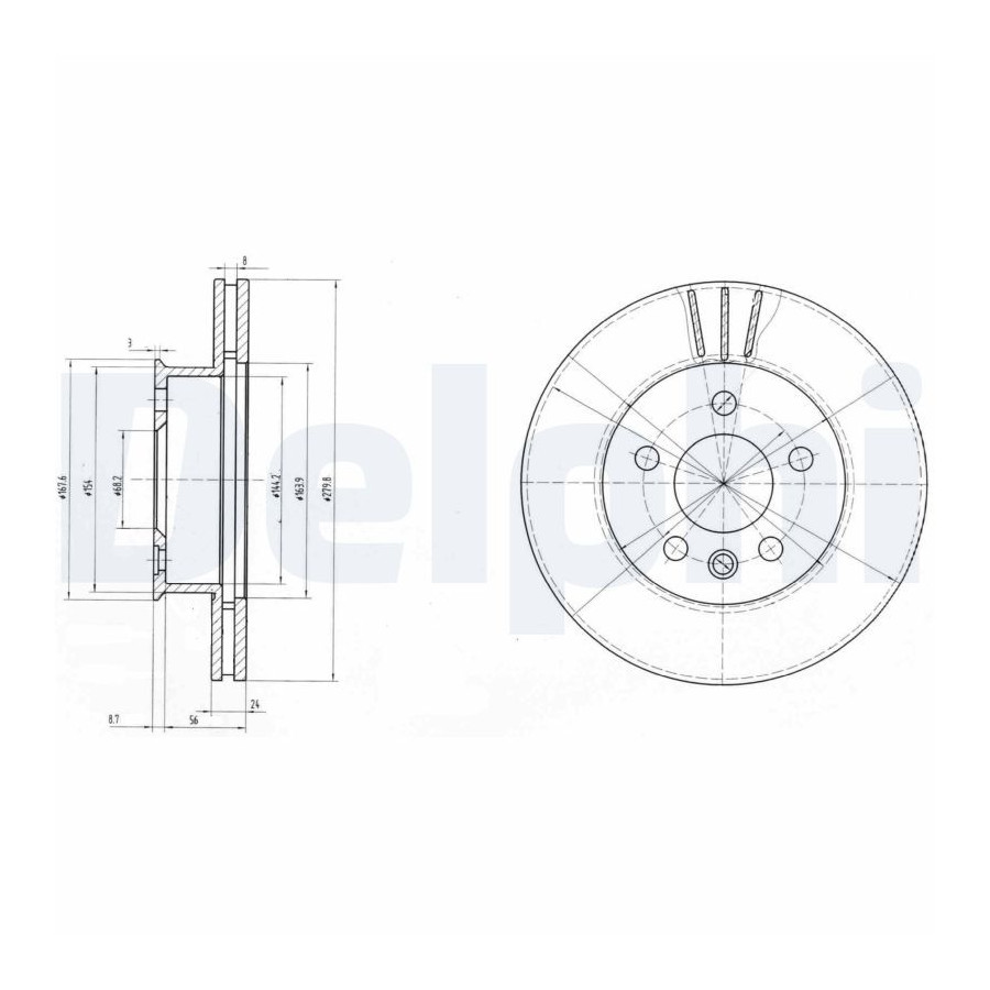 Delphi Disque De Frein Bg2717 Volkswagen