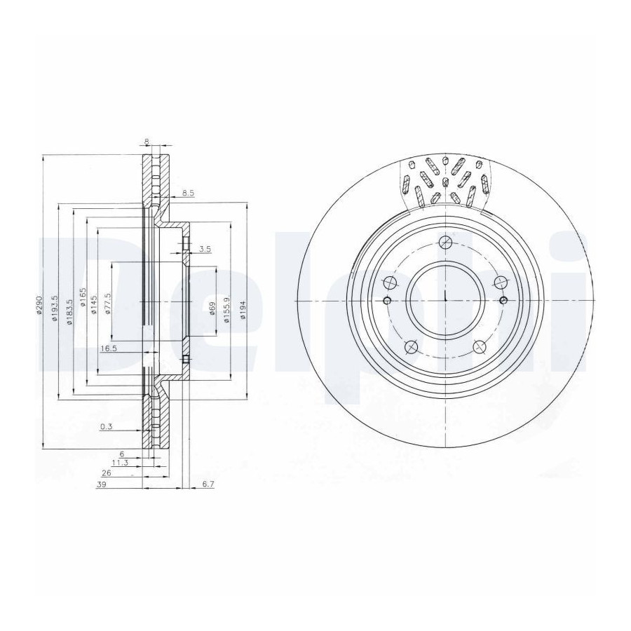Delphi Disque De Frein Bg4034 Mitsubishi