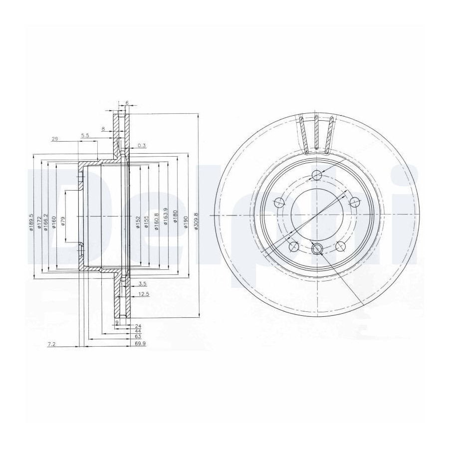 Delphi Disque De Frein Bg3870 Bmw