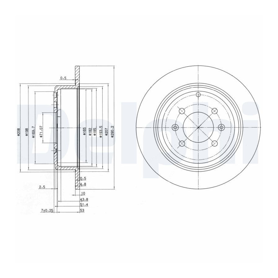 Delphi Disque De Frein Bg2873 Peugeot