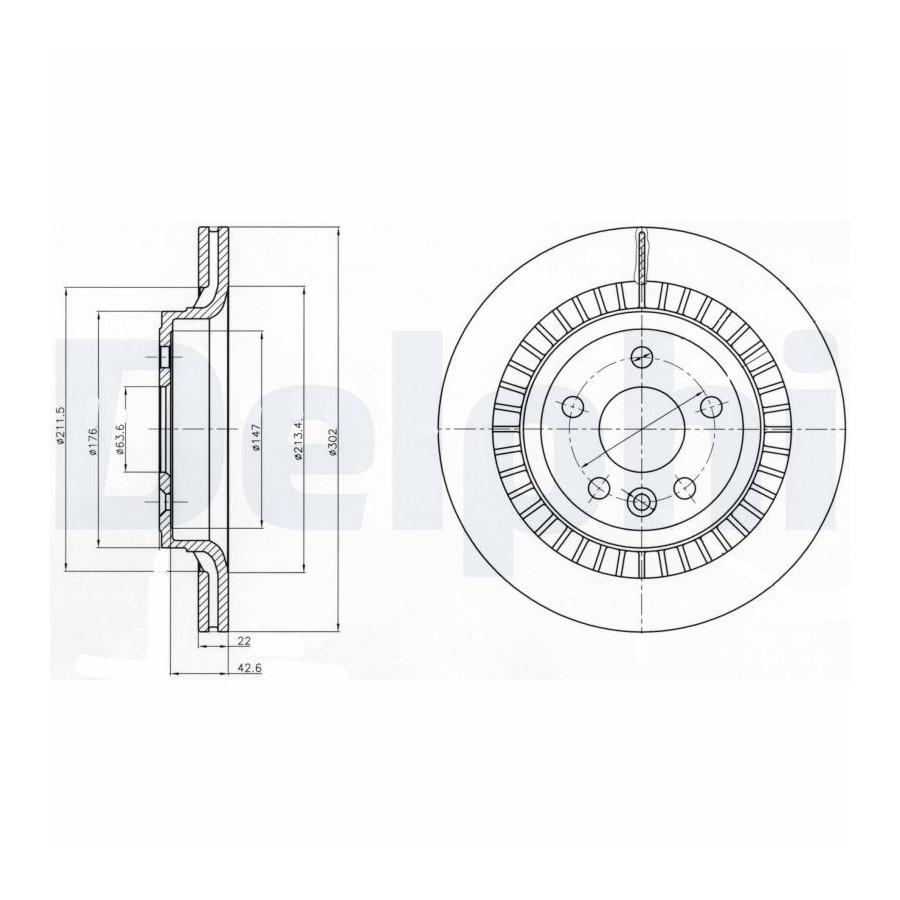 Delphi Disque De Frein Bg4270 Volvo
