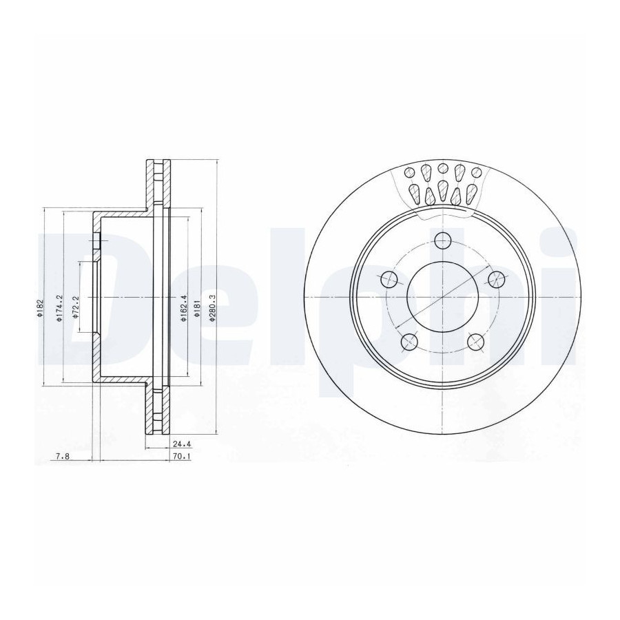 Delphi Disque De Frein Bg4103 Jeep
