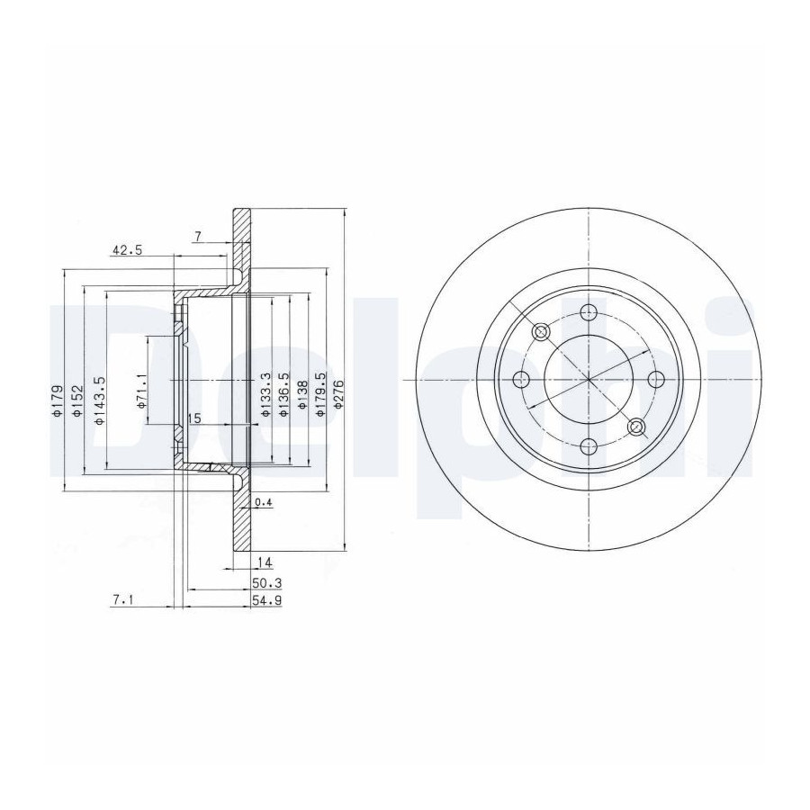 Delphi Disque De Frein Bg3621 Citroen