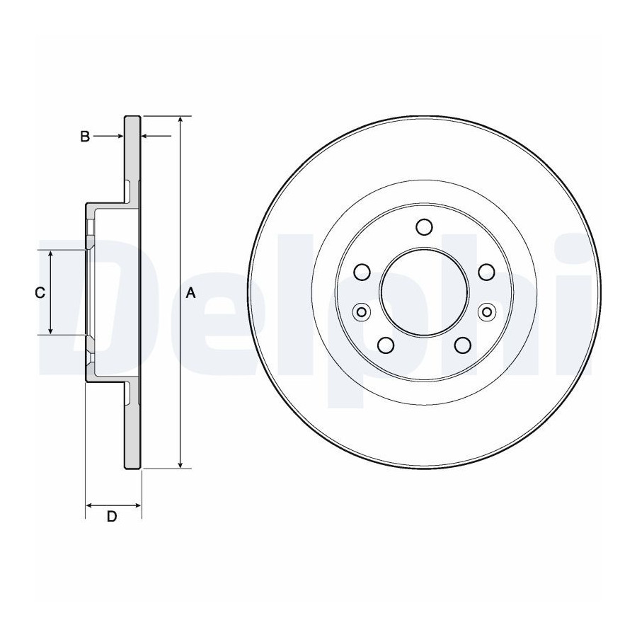 Delphi Disque De Frein Bg4748c Peugeot