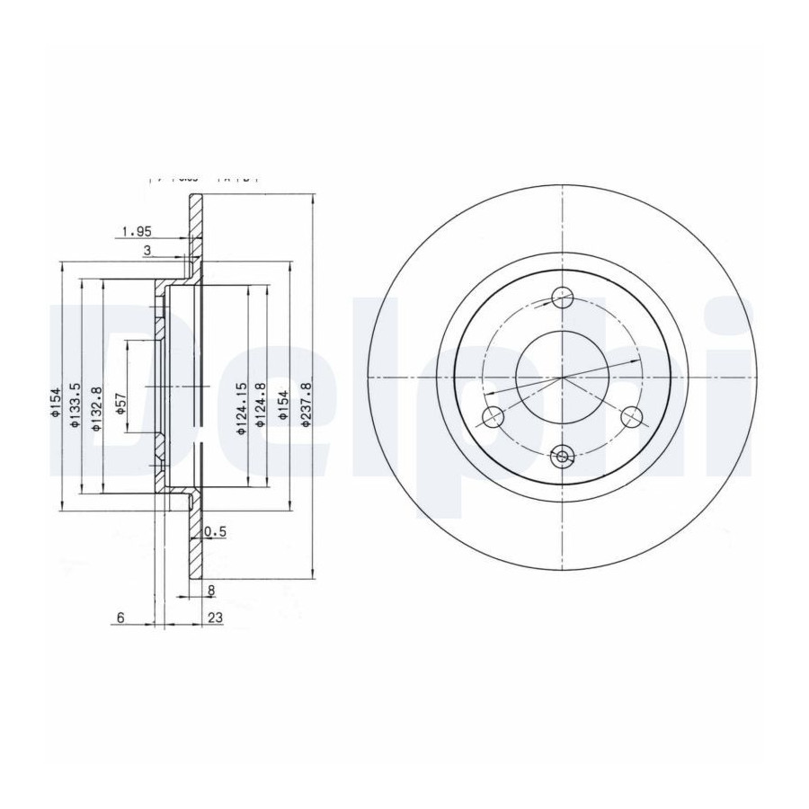 Delphi Disque De Frein Bg2355 Citroen;Peugeot