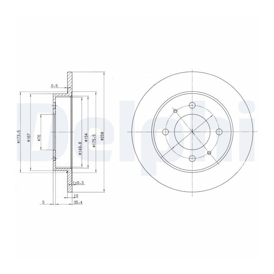 Delphi Disque De Frein Bg3070 Hyundai