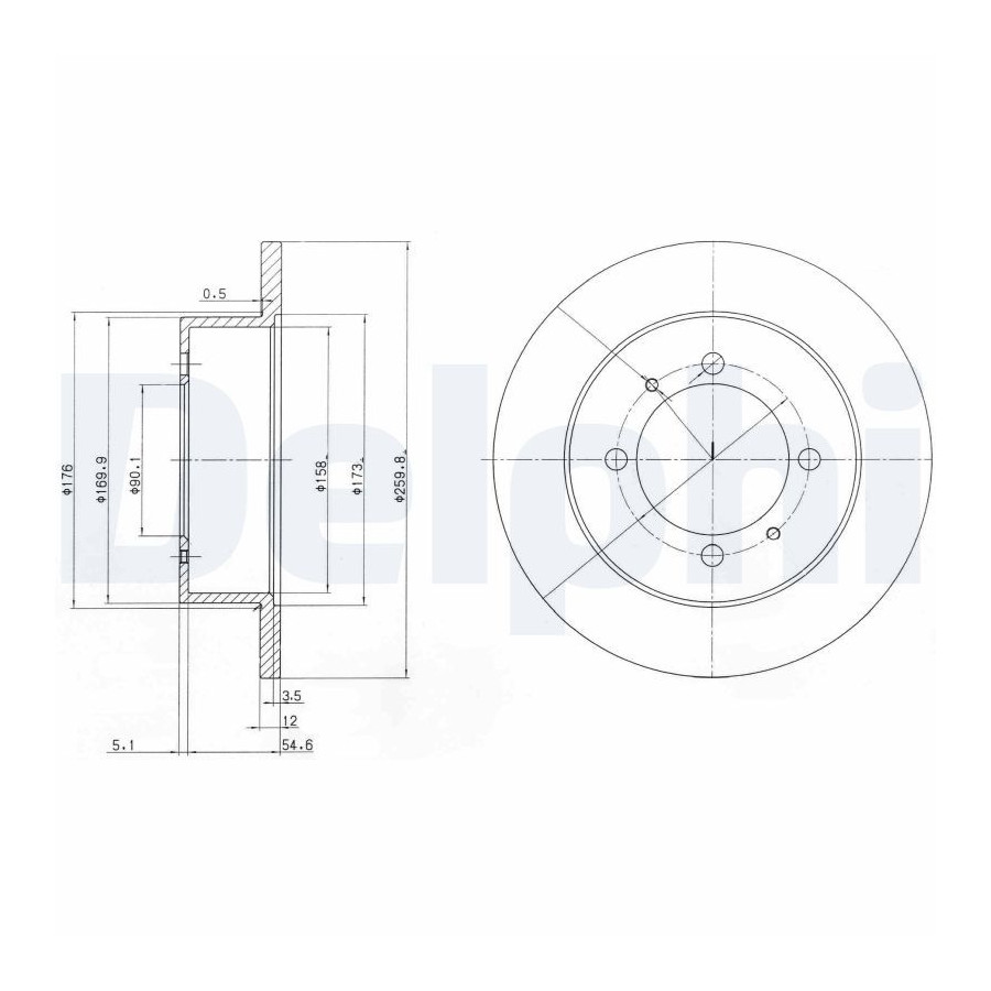 Delphi Disque De Frein Bg3609 Hyundai;Kia