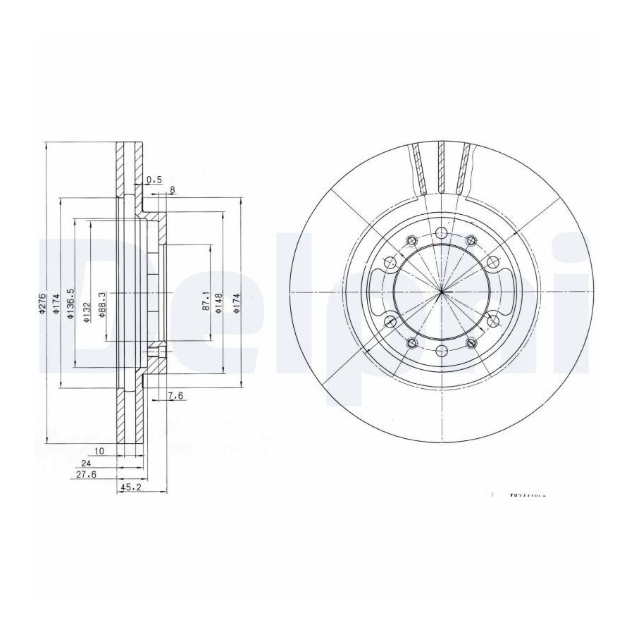 Delphi Disque De Frein Bg3099 Mitsubishi