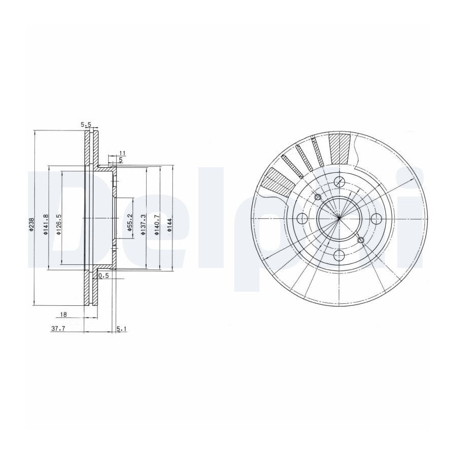 Delphi Disque De Frein Bg3424 - Image 3