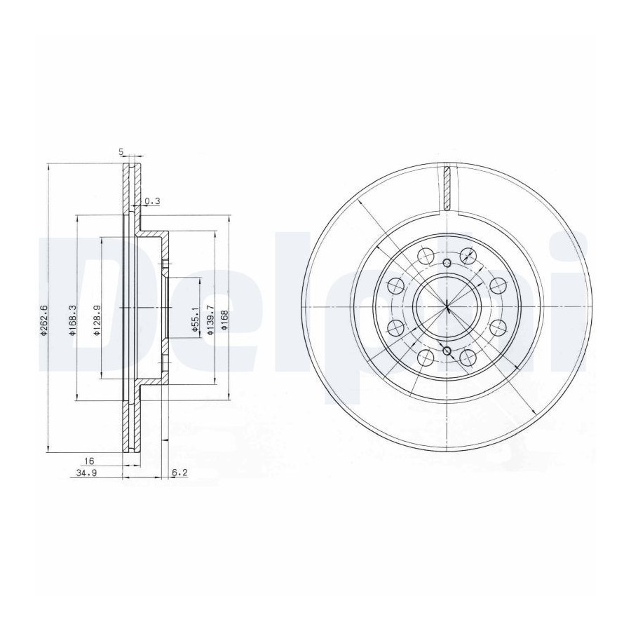 Delphi Disque De Frein Bg3825 Toyota