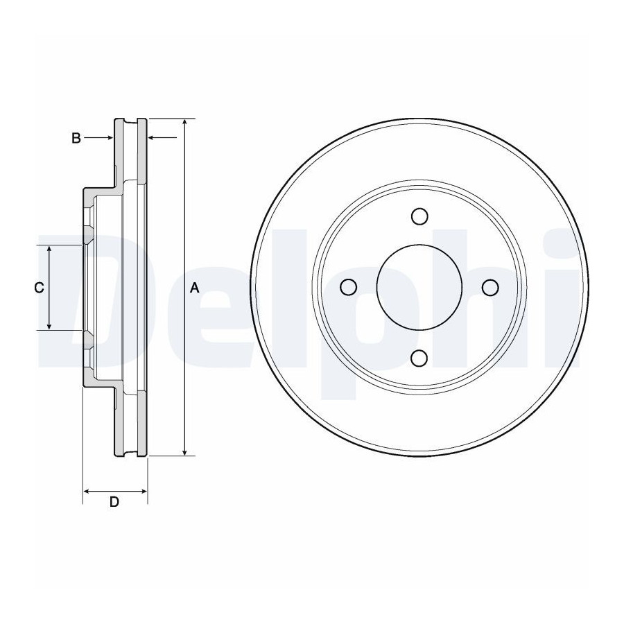 Delphi Disque De Frein Bg4742c Nissan