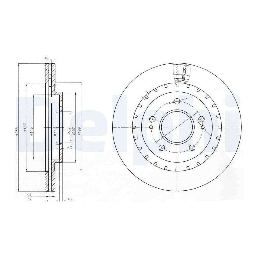 Delphi Disque De Frein Bg3814 Mitsubishi