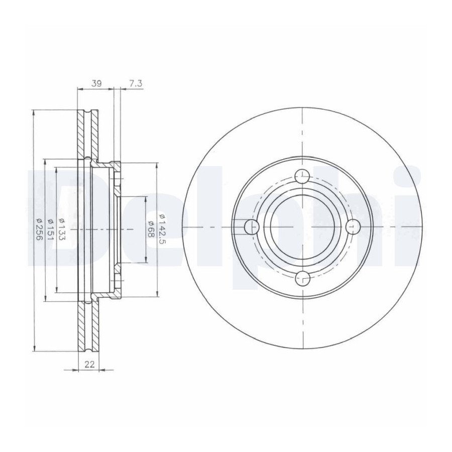 Delphi Disque De Frein Bg2272 Audi