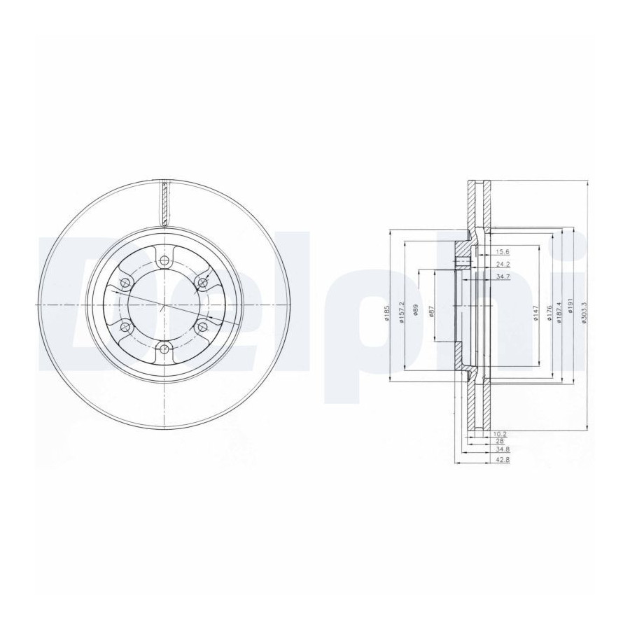 Delphi Disque De Frein Bg4133 Hyundai