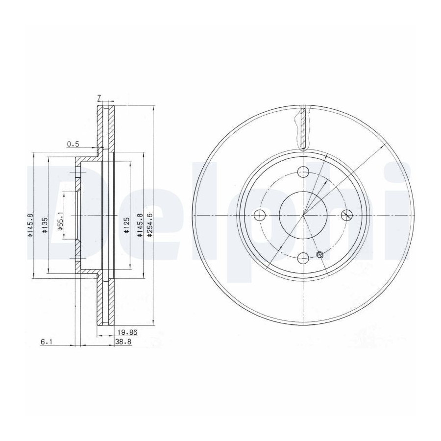 Delphi Disque De Frein Bg3393 Mazda