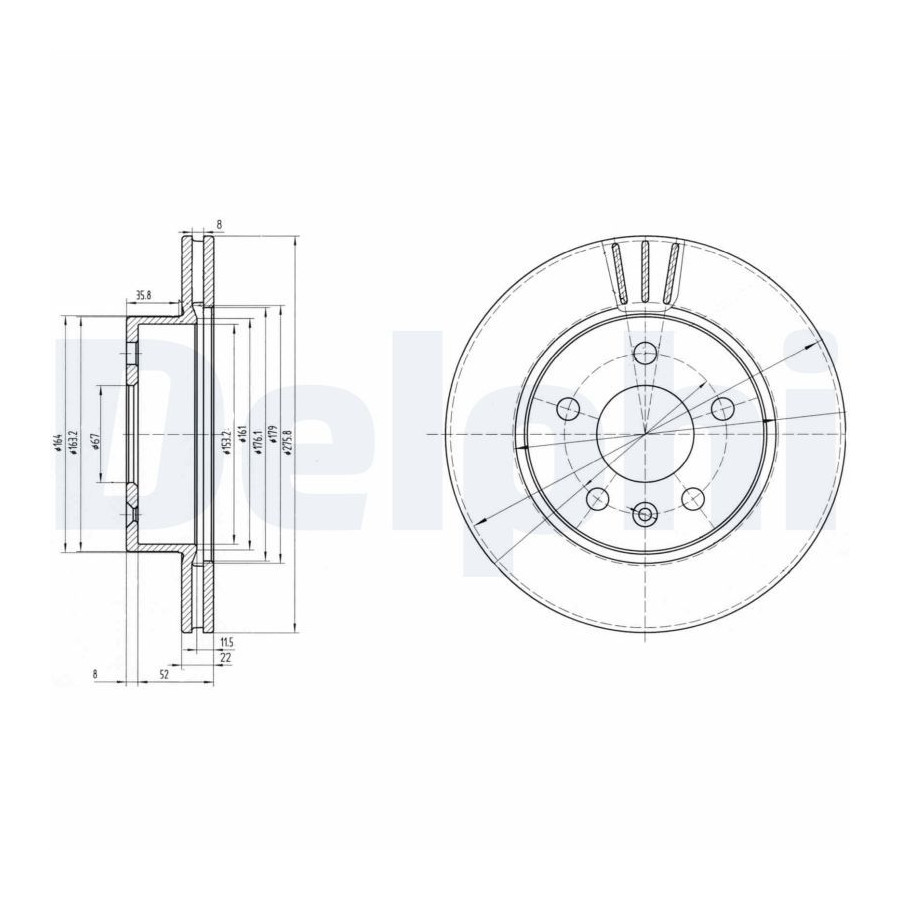 Delphi Disque De Frein Bg3296 Mercedes-Benz