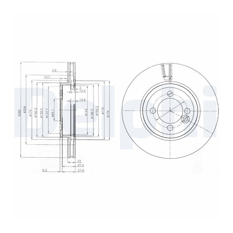 Delphi Disque De Frein Bg4146c Mini