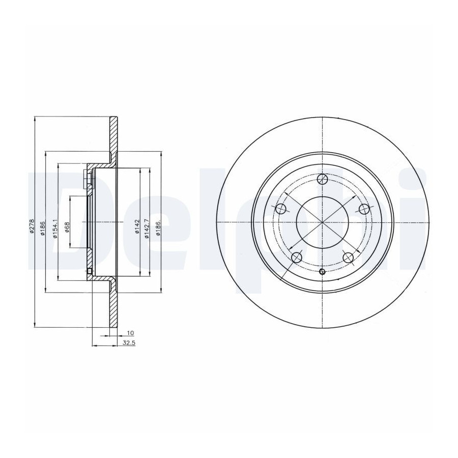 Delphi Disque De Frein Bg4534c Mazda