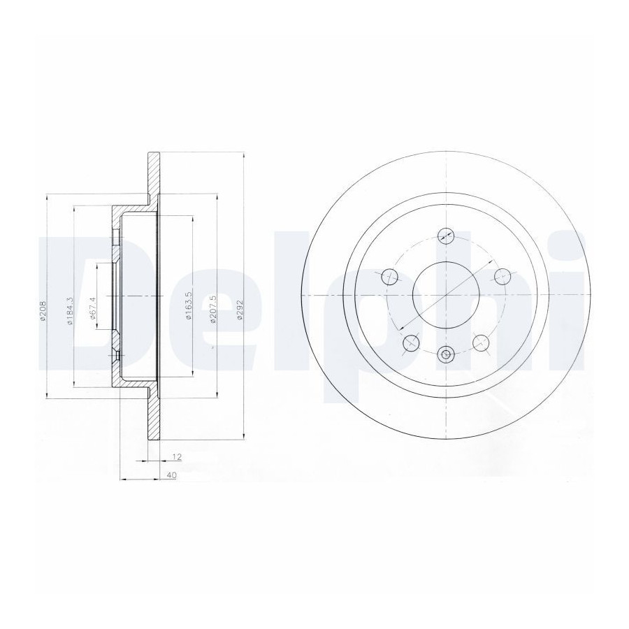 Delphi Disque De Frein Bg4188 Chevrolet;Opel;Saab;Vauxhall