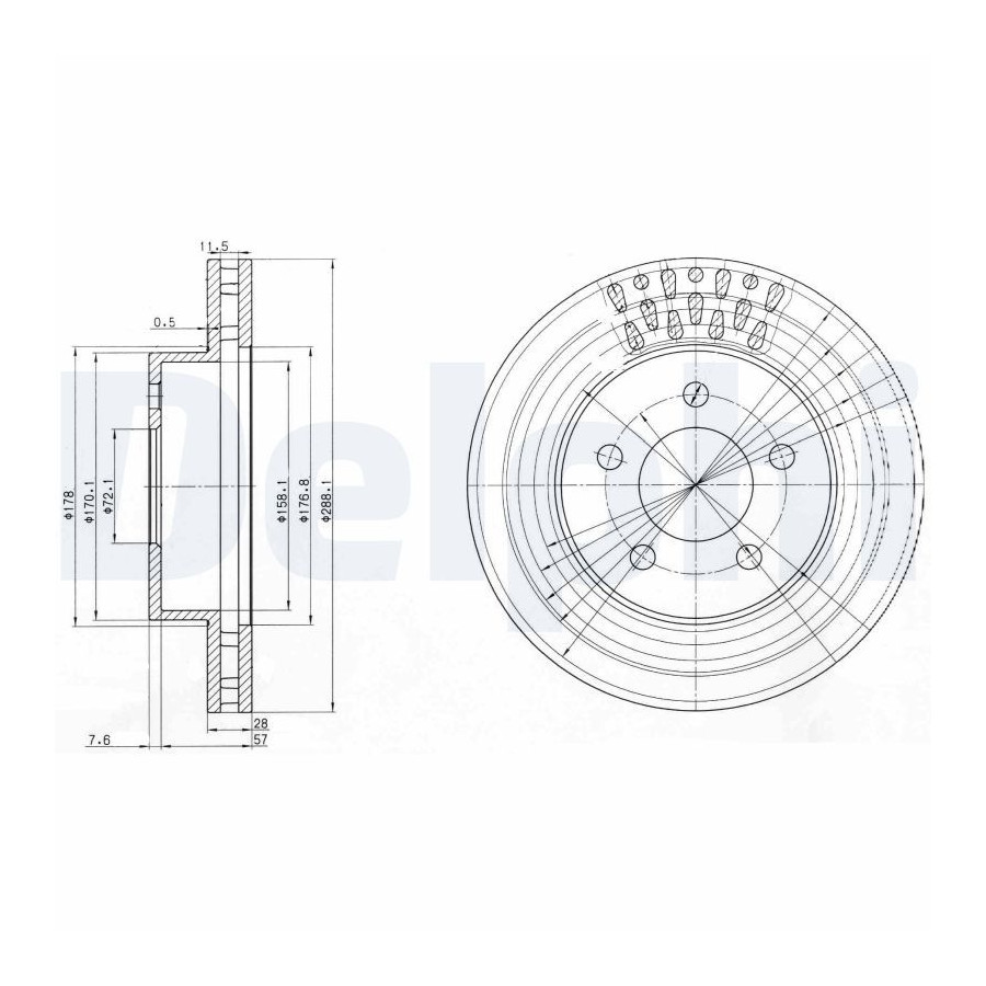 Delphi Disque De Frein Bg3846 Jeep