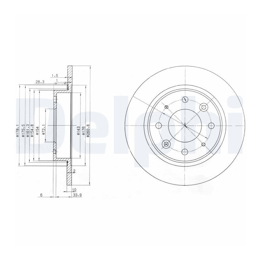 Delphi Disque De Frein Bg3336 Kia
