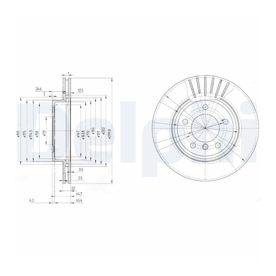 Delphi Disque De Frein Bg3527c Bmw