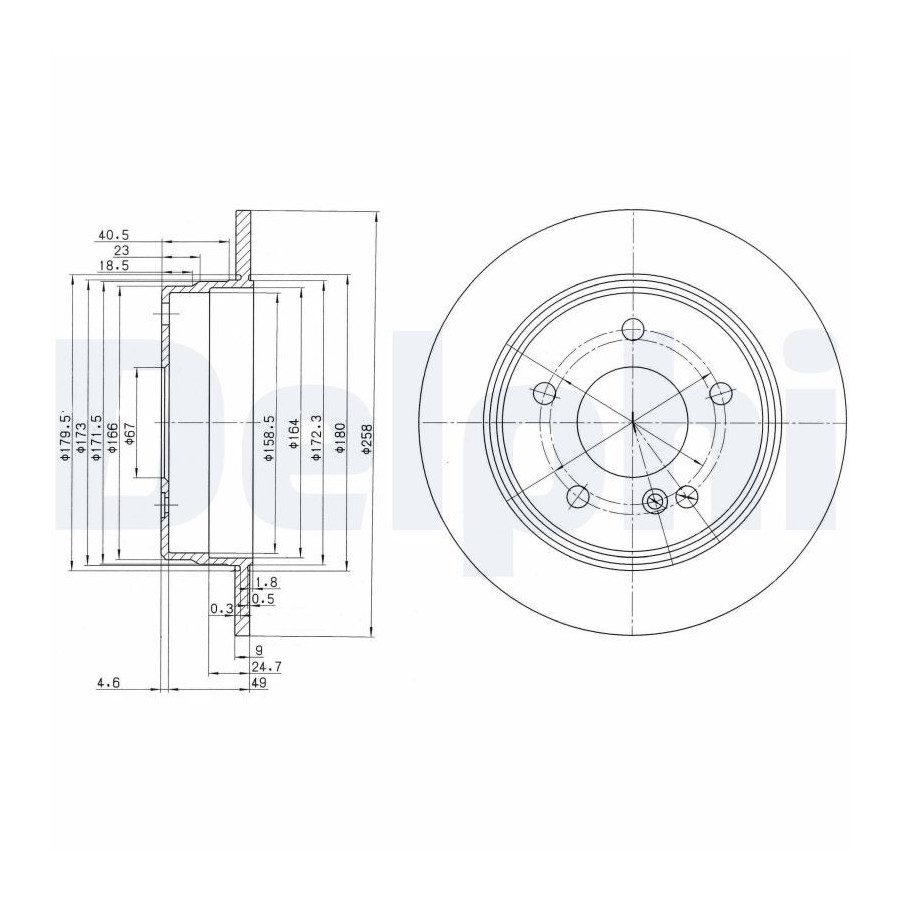 Delphi Disque De Frein Bg2761 Mercedes-Benz