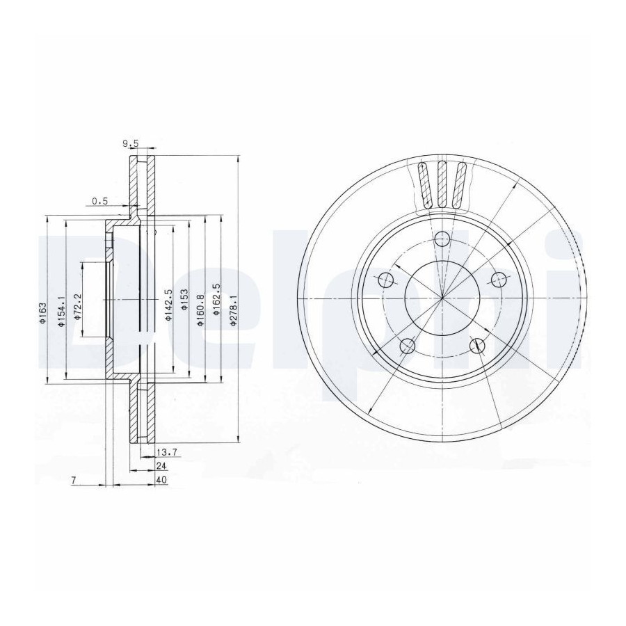Delphi Disque De Frein Bg3792 Ford;Ford Usa;Mazda