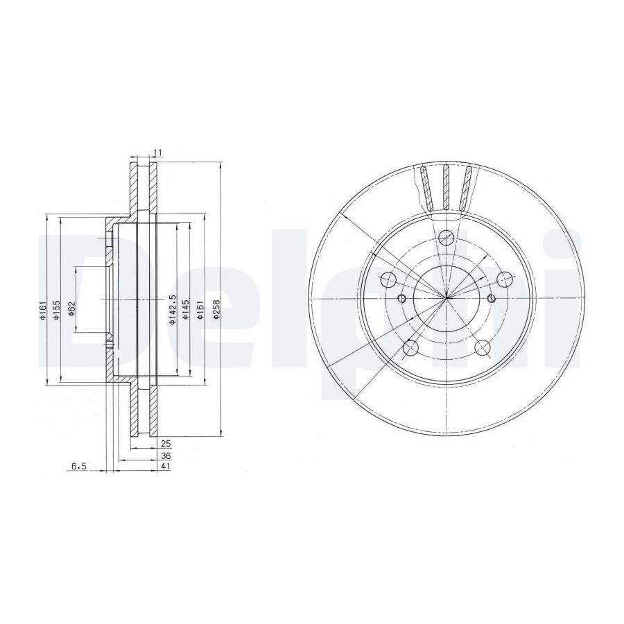 Delphi Disque De Frein Bg3355 Toyota