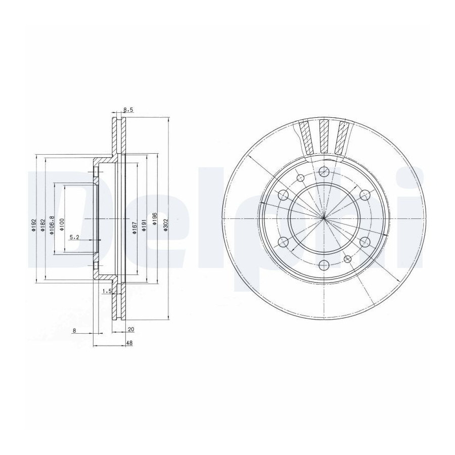 Delphi Disque De Frein Bg2591 Toyota