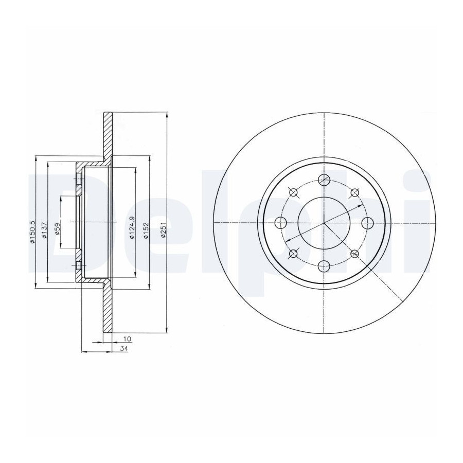 Delphi Disque De Frein Bg4312 Alfa Romeo