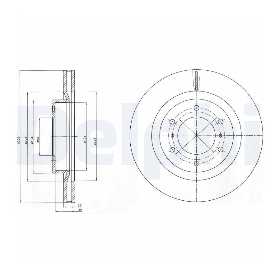 Delphi Disque De Frein Bg4228 Mitsubishi