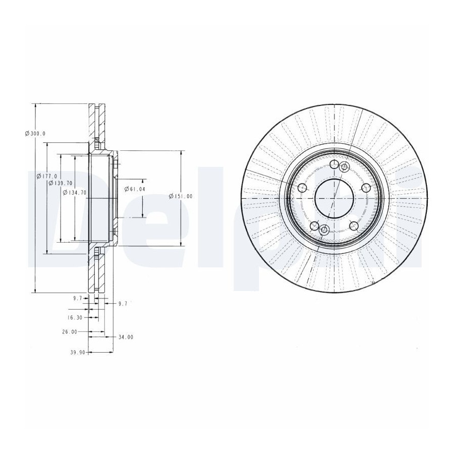 Delphi Disque De Frein Bg3688 Renault