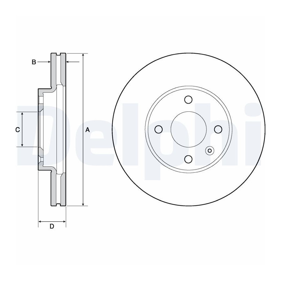 Delphi Disque De Frein Bg4671c Chevrolet