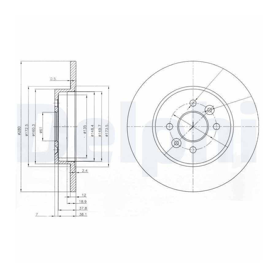 Delphi Disque De Frein Bg3992 Renault