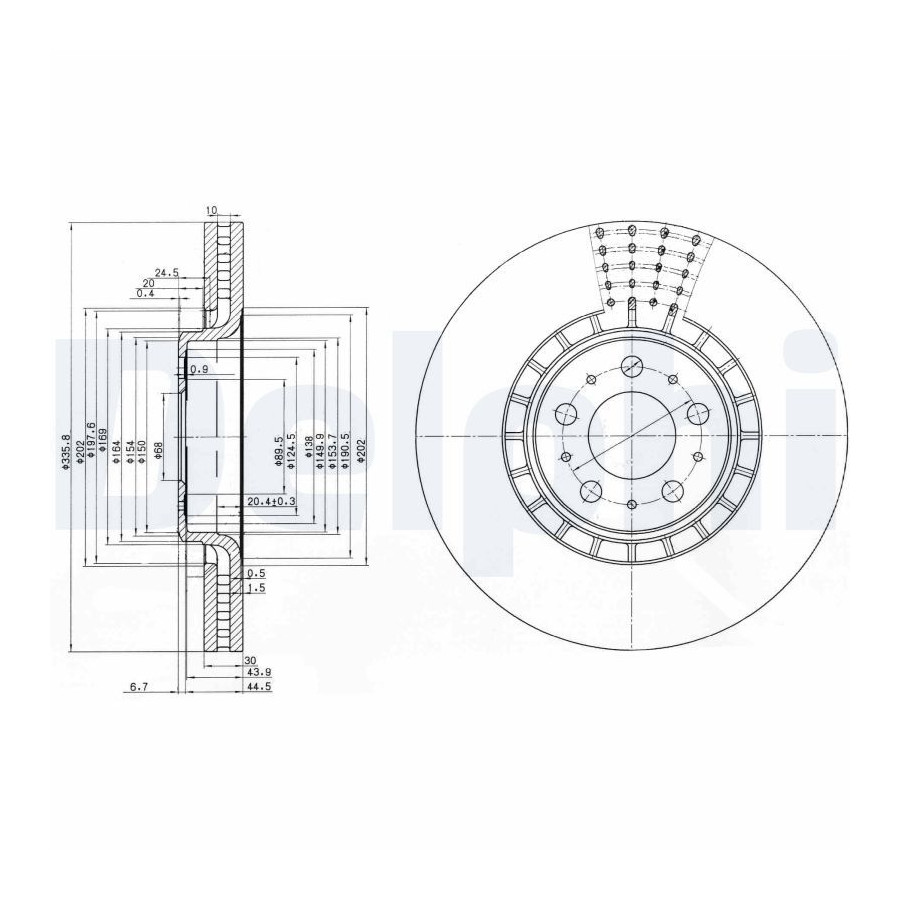 Delphi Disque De Frein Bg9783c Avant, Ventilé, 1 Pièce - Image 6