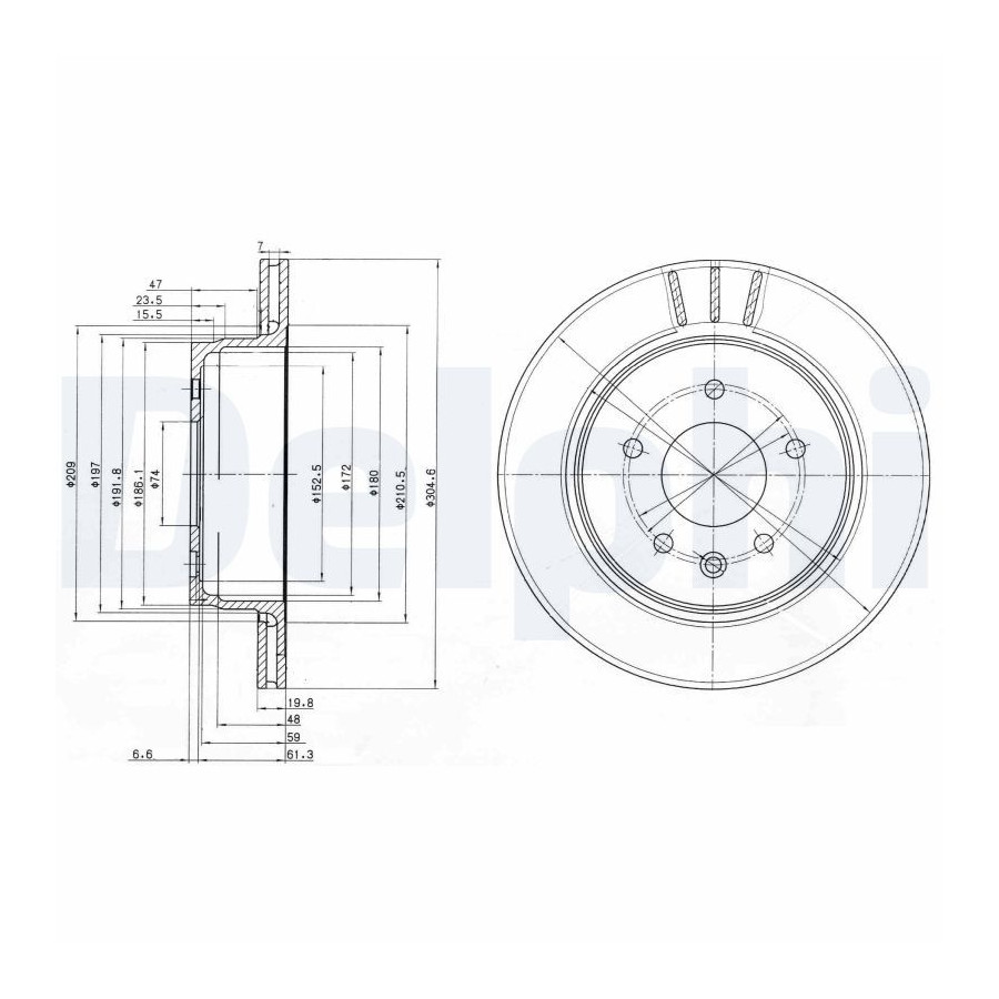 Delphi Disque De Frein Bg3542 Jaguar