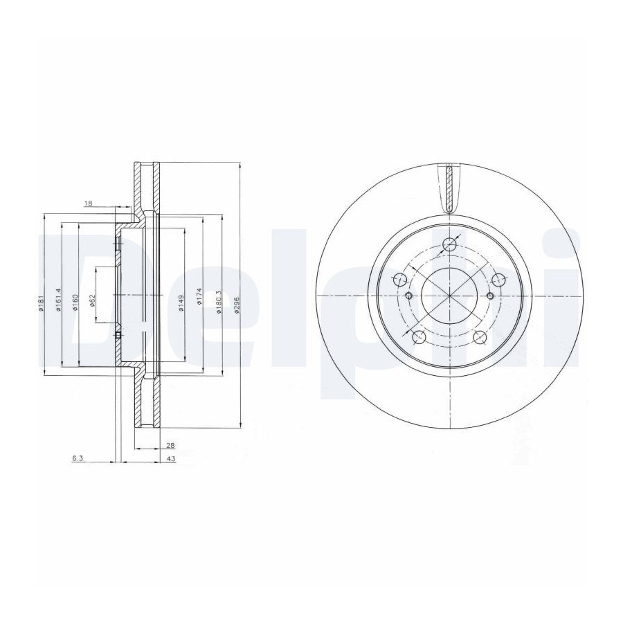 Delphi Disque De Frein Bg4139c Lexus
