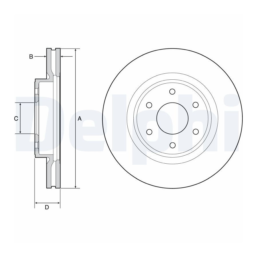 Delphi Disque De Frein Bg4941 Nissan;Renault